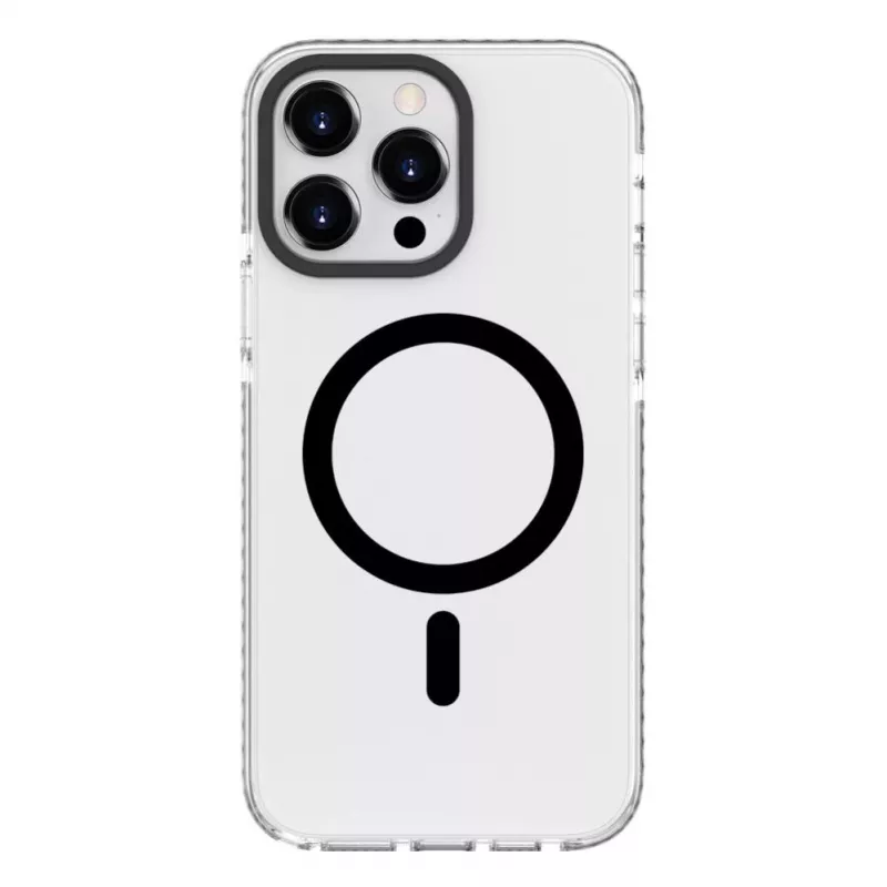 Evelatus Apple iPhone 15 Pro Max Clear Case PC+TPU With MagSafe läpinäkyvä musta