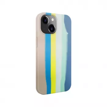 Evelatus Apple iPhone 15 Plus silikonikuori monivärinen sininen pinkki