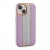 iLike Apple iPhone 15 Diamonds and Leather kuori pinkki hiekka