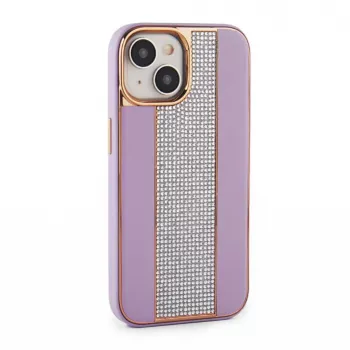 iLike Apple iPhone 15 Diamonds and Leather kuori pinkki hiekka