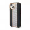 iLike Apple iPhone 15 Diamonds and Leather Case musta