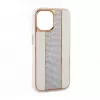 iLike Apple iPhone 15 Pro Max Diamonds and Leather Case valkoinen