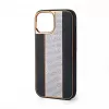 iLike Apple iPhone 15 Pro Max Diamonds and Leather Case musta