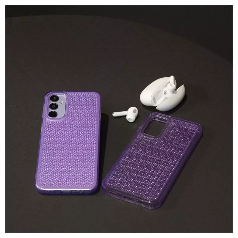 iLike Samsung Galaxy A14 5G silikonikuori Shine läpinäkyvä violetti