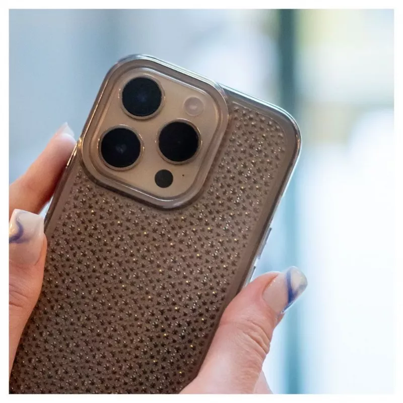iLike Apple iPhone 14 Pro silikonikuori Shine läpinäkyvä musta