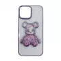 iLike Apple iPhone 14 silikonikuori Print Desire Bear violetti
