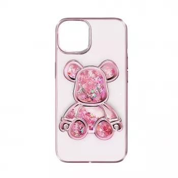 iLike Apple iPhone 15 silikonikuori Print Desire Bear pinkki