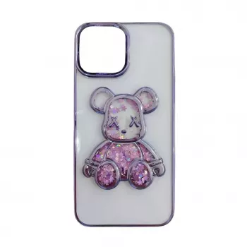 iLike Apple iPhone 15 silikonikuori Print Desire Bear violetti