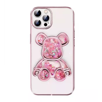 iLike Apple iPhone 15 Pro silikonikuori Print Desire Bear pinkki