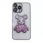 iLike Apple iPhone 15 Pro Max silikonikuori Print Desire Bear violetti