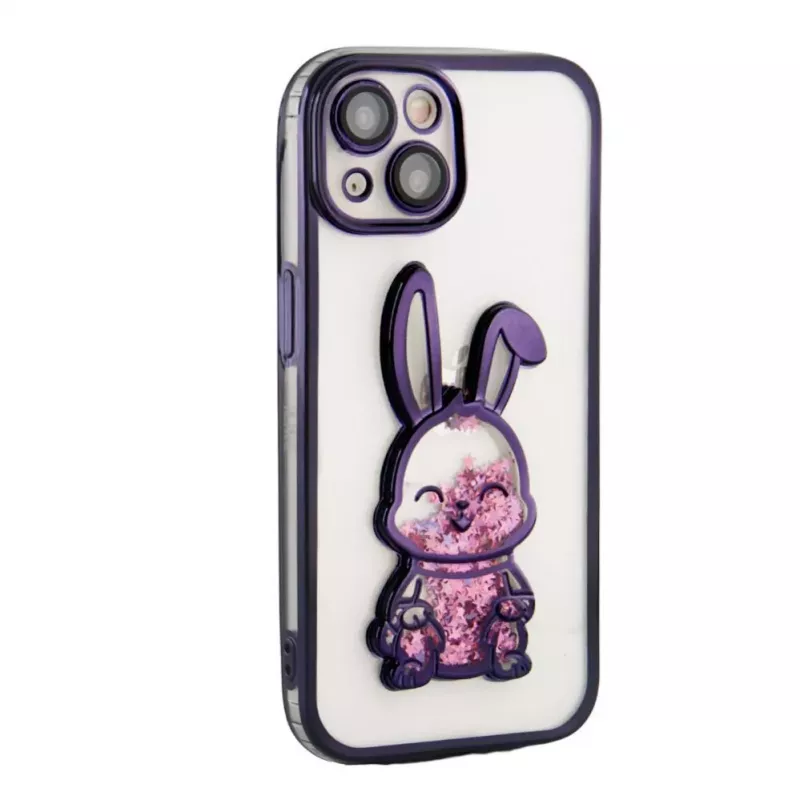 iLike Apple iPhone 14 silikonikuori Print Desire Rabbit violetti