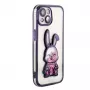 iLike Apple iPhone 14 silikonikuori Print Desire Rabbit violetti