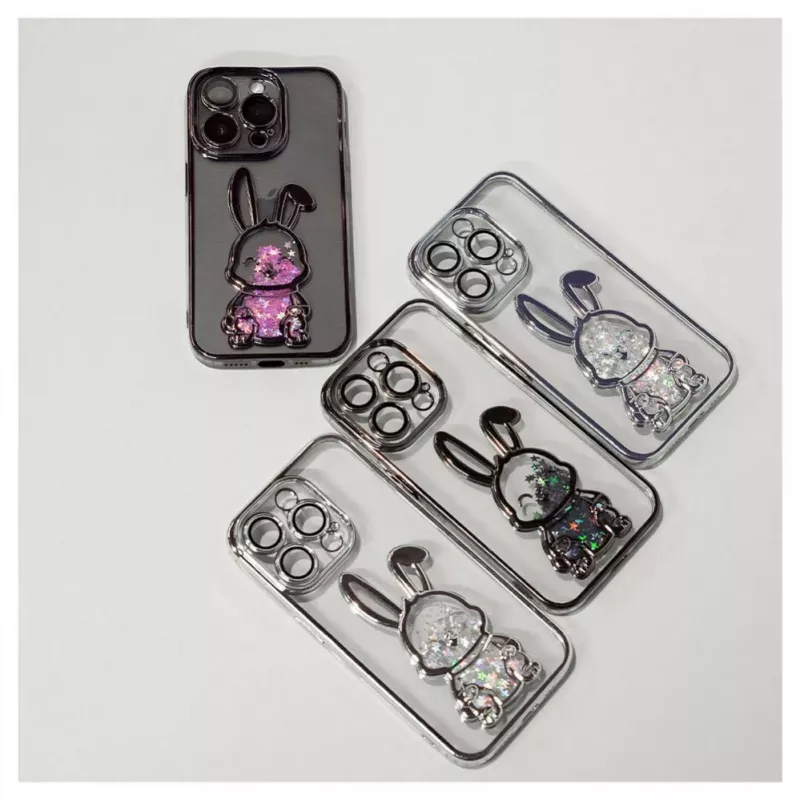 iLike Apple iPhone 14 Pro silikonikuori Print Desire Rabbit musta