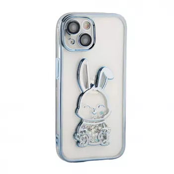 iLike Apple iPhone 15 silikonikuori Print Desire Rabbit sininen