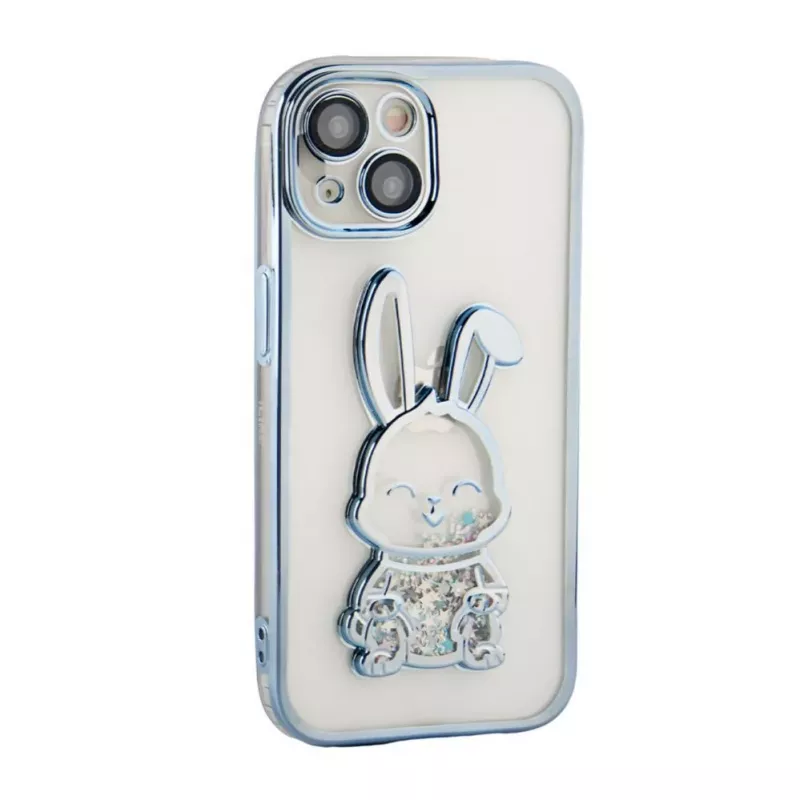 iLike Apple iPhone 15 silikonikuori Print Desire Rabbit sininen