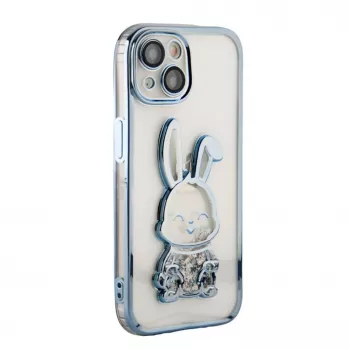 iLike Apple iPhone 15 silikonikuori Print Desire Rabbit sininen