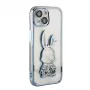 iLike Apple iPhone 15 silikonikuori Print Desire Rabbit sininen