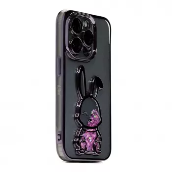iLike Apple iPhone 15 Pro silikonikuori Print Desire Rabbit violetti