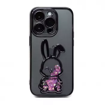 iLike Apple iPhone 15 Pro Max silikonikuori Print Desire Rabbit violetti