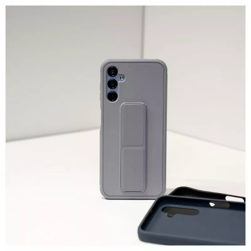 iLike Samsung Galaxy A14 5G silikonikuori jalustalla violetti