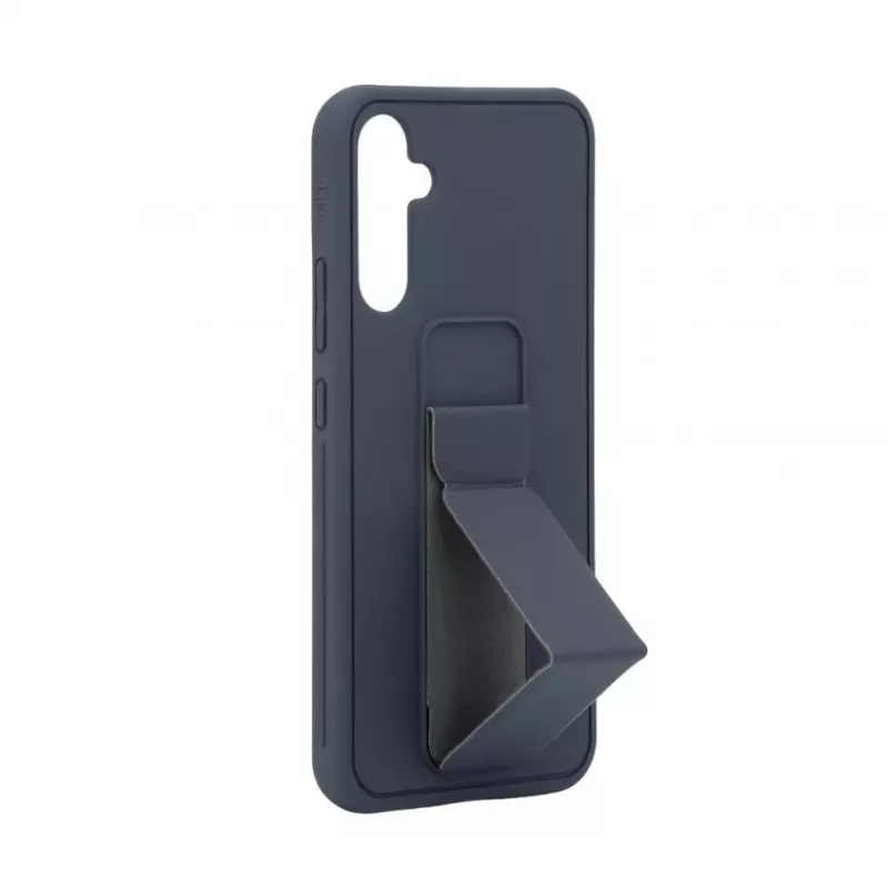 iLike Samsung Galaxy A34 5G silikonikuori jalustalla sininen