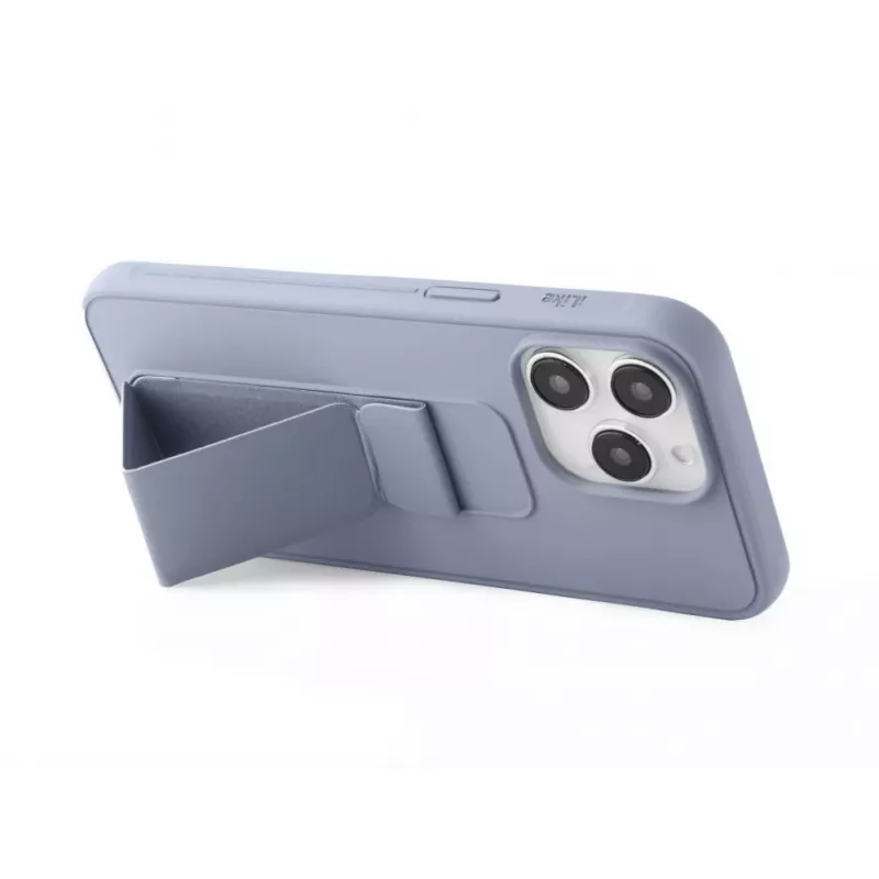 iLike Apple iPhone 14 Pro silikonikuori jalustalla violetti