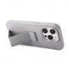 iLike Apple iPhone 15 Pro silikonikuori jalustalla hopea