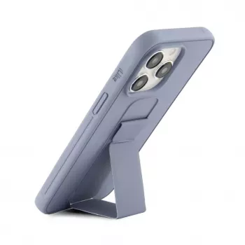 iLike Apple iPhone 15 Pro Max silikonikuori jalustalla violetti