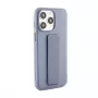 iLike Apple iPhone 15 Pro Max silikonikuori jalustalla violetti