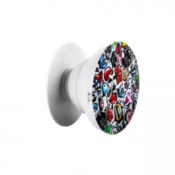 iLike Universal Pop Holder Stickers - musta - 1 kpl:n pakkaus
