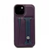 iLike Apple iPhone 15 Pro Max Leather Pocket Stand Cover violetti
