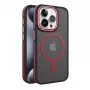 iLike Apple iPhone 15 Pro Max Dual Metal Frame Magsafe Case punainen