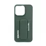 iLike Apple iPhone 15 Pro Max Leather Hidden Pocket Stand Cover vihreä