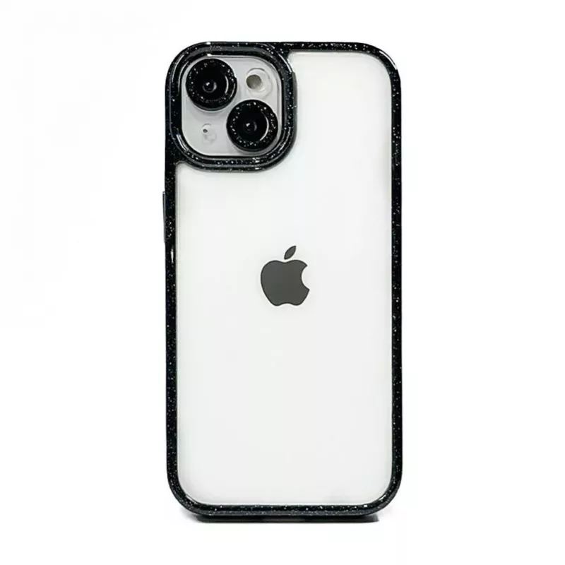iLike Apple iPhone 14 Stars Lens Acrylic Cover musta