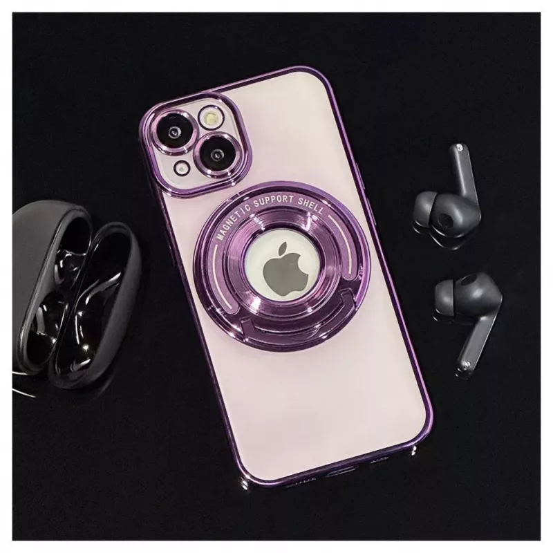 iLike Apple iPhone 14 IH MagSafe Hidden Stand -kotelo violetti