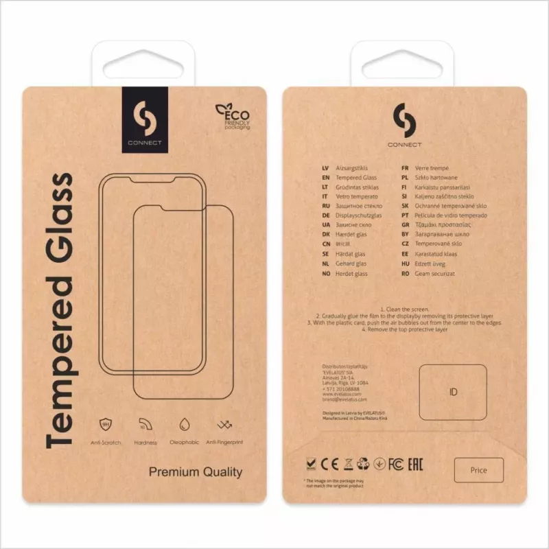 Connect Samsung Galaxy S23 Privacy 2.5D Silk Full Cover antistaattinen vahvempi musta