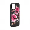 Evelatus Apple iPhone 15 Lederetui Reißverschluss-Design Blume musta