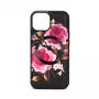 Evelatus Apple iPhone 15 Lederetui Reißverschluss-Design Blume musta