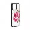 Evelatus Apple iPhone 14 Pro nahkakotelo vetoketjumalli kukkavalkoinen