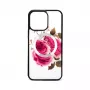 Evelatus Apple iPhone 14 Pro nahkakotelo vetoketjumalli kukkavalkoinen