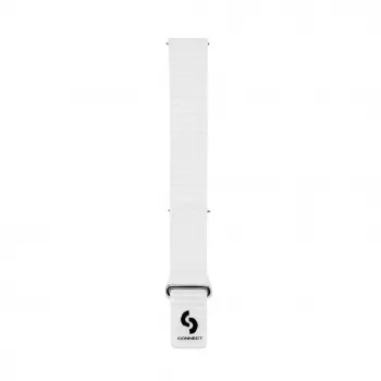 Connect 20 mm Flat Head nahka-silikoni loop-magneettiranneke (130 mm M/L) valkoinen