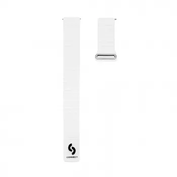 Connect 20 mm Flat Head nahka-silikoni loop-magneettiranneke (130 mm M/L) valkoinen