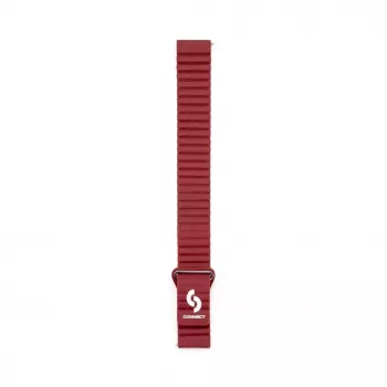 Connect 20 mm Flat Head nahka-silikoni loop-magneettiranneke (130 mm M/L) viininpunainen