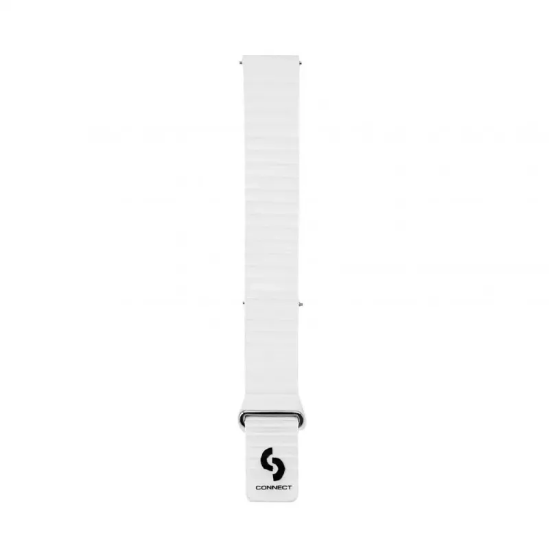 Connect 22 mm Flat Head nahka-silikoni loop-magneettiranneke kelloon (130 mm M/L) valkoinen