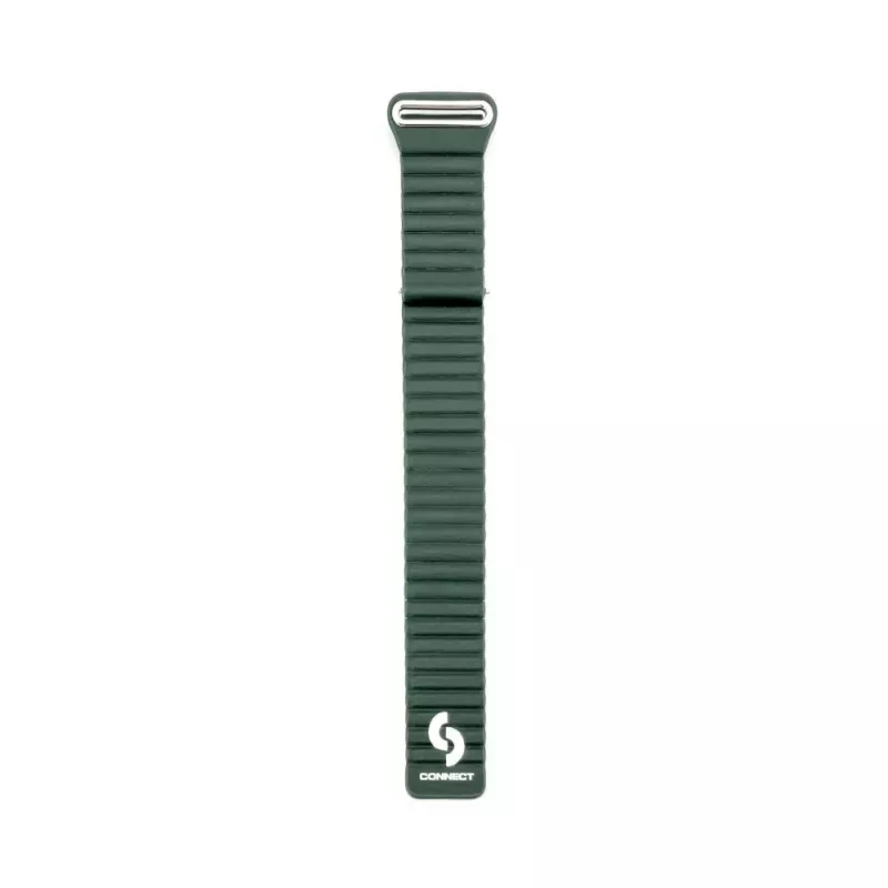 Connect 22 mm Flat Head nahka - silikoni loop-magneettiranneke (130 mm M/L) metsänvihreä