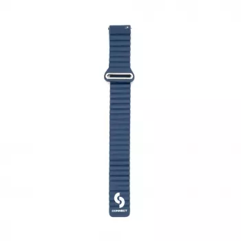 Connect 22 mm Flat Head nahka-silikoni loop-magneettiranneke kelloon (130 mm M/L) keskiyönsininen
