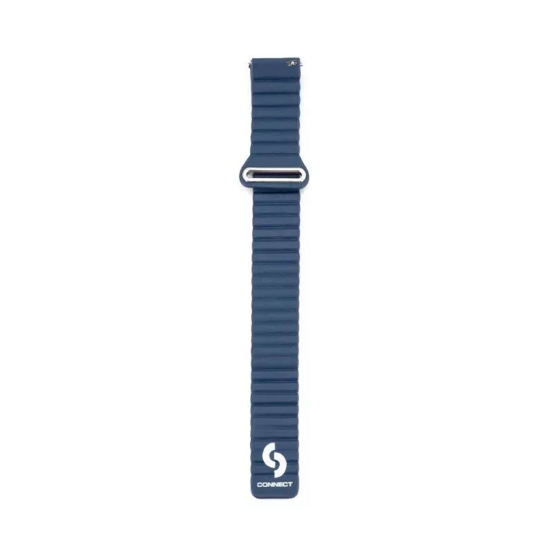 Connect 22 mm Flat Head nahka-silikoni loop-magneettiranneke kelloon (130 mm M/L) keskiyönsininen
