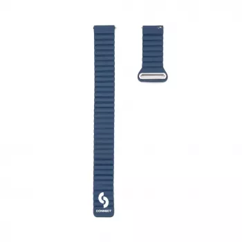 Connect 22 mm Flat Head nahka-silikoni loop-magneettiranneke kelloon (130 mm M/L) keskiyönsininen