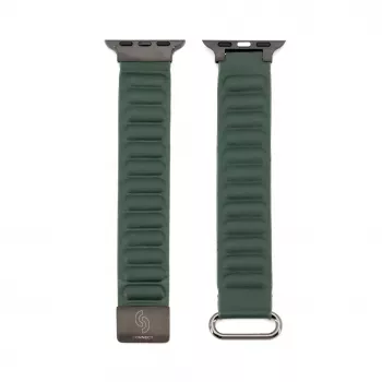 Connect Watch 38/40/41 mm Cortical Back Buckle magneettikiinnitteinen ranneke kelloon, setrinvihreä