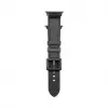 Connect Watch 38/40/41mm silikonipaikattu nahkaranneke (132mm M/L) musta